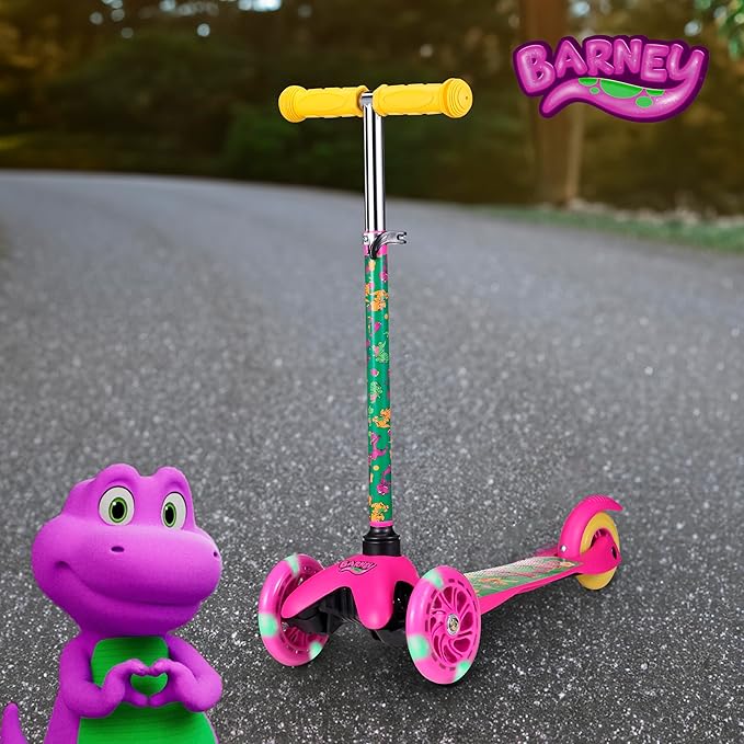 Self Balancing Kick Scooter with Light Up Wheels, Extra Wide Deck, 3 Wheel Platform, Foot Activated Brake, 75 lbs Limit, Kids & Toddlers Girls or Boys, for Ages 3 and Up