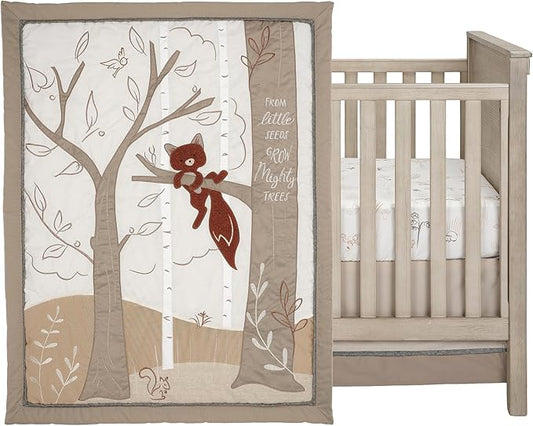 Lambs & Ivy Treetop Fox Woodland Tree Nursery 3-Piece Baby Crib Bedding Set
