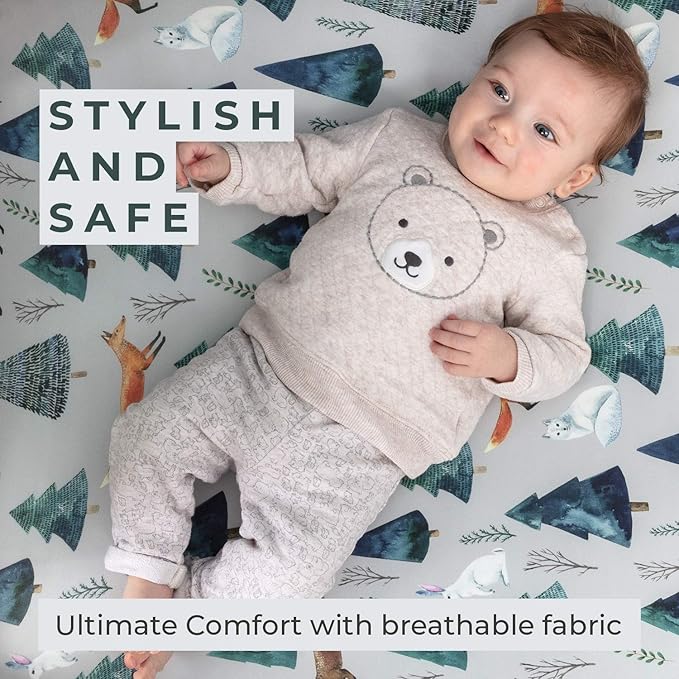 Pobi Baby - 2-Pack Fitted Crib Sheets for Boys, Girl - Baby Crib Sheet Neutral - Crib Mattress Sheet - Ultra-Soft Cotton Crib Sheets, Toddler Bed Sheets (Magical)