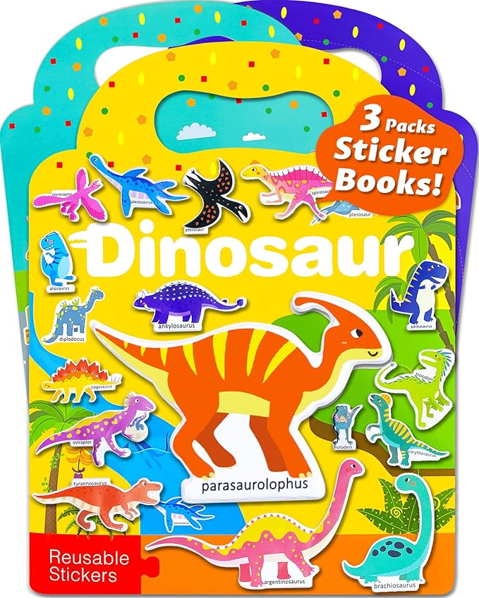 Walenced Reusable Sticker Book for Toddlers, Stickers for Kids, Toddler Sticker Book, Toddler Craft Activities, Toddler Travel Toys Ages 3 and Up Boy Girl Birthday Gifts