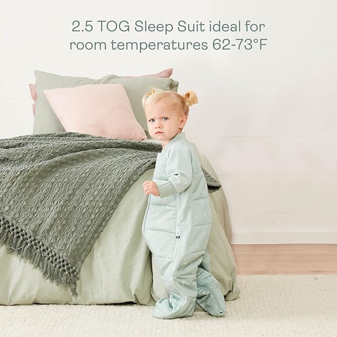 ergoPouch Sleep Suit Bag 3.5 TOG – Baby Sleep Sack & Wearable Blanket, 2-in-1 Convertible Sack to Suit with Legs for Safe Movement, Regulates Temperature Overnight, Unisex (4-6 Years, Sage)