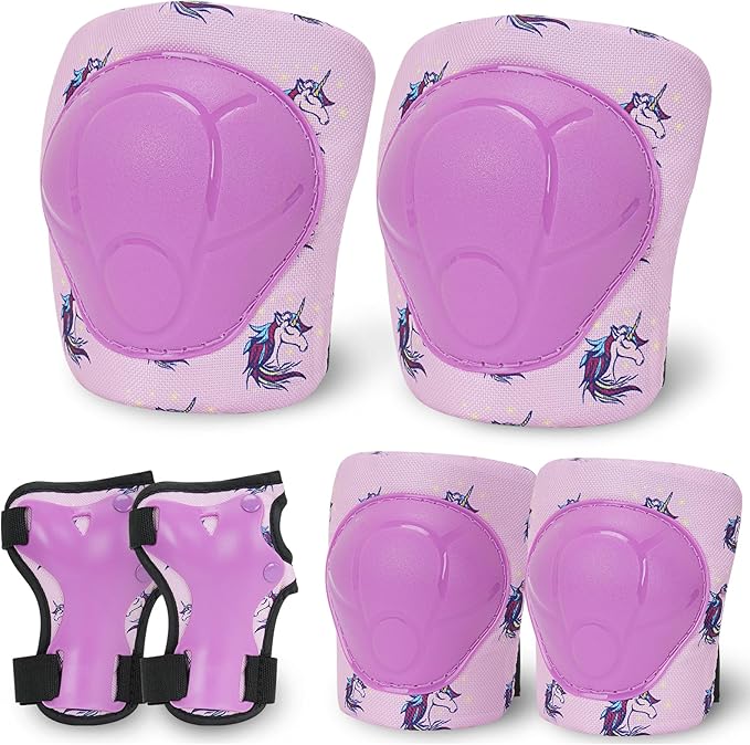 Kids Helmet with Knee Pads Elbow Pads and Wrist Guards,Child Protective Gear for Boys Girls Age 3-5-8 Years fit Roller Skates, Skateboarding, Scooter Bicycle Skate Scooter Skateboard