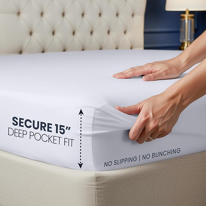 Utopia Bedding Waterproof 5-Sided Mattress Protector Twin XL Size, Premium Breathable Mattress Cover, Fitted Style with Stretchable Pockets (White)