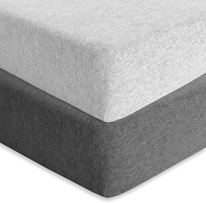Baby Fitted Crib Mattress Sheets 2 Pack by Cuddly Cubs | Toddler Bed Sheets | Heather Grey Crib Sheets Set for Boy or Girl | 100% Stretchy Jersey Cotton…