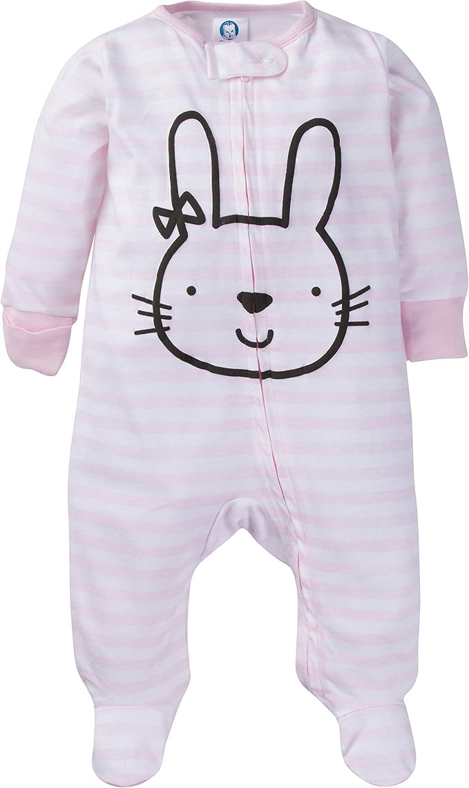 Gerber baby-girls 4 Pack Sleep N' Play Footie