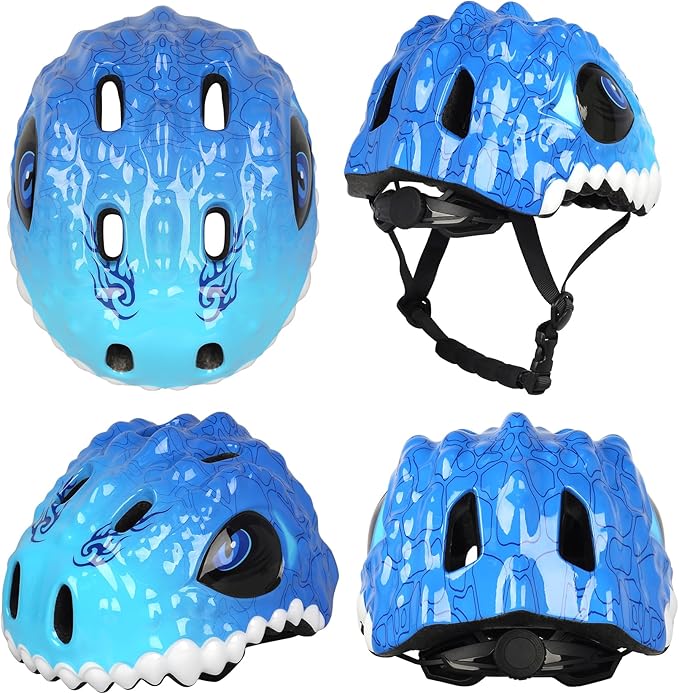 Toddler Kids Bike Helmet,3D Dinosaur Helmets for Boys Girls Infant/Baby to Children 1/2/3/4/5/6/7/8 Years Old Lightweight Adjustable Multi-Sports Bicycle Scooter Skateboard Skating Cycling