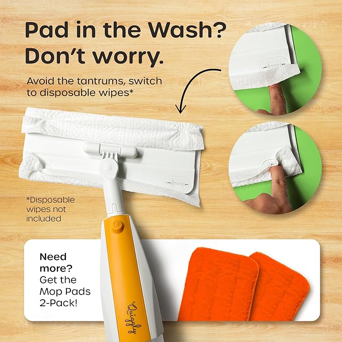 Quiggly Toddler Spray Mop – Two-Handed Design for Ages 3–5 with Real Water Sprayer – Montessori Functional Cleaning Toy Set