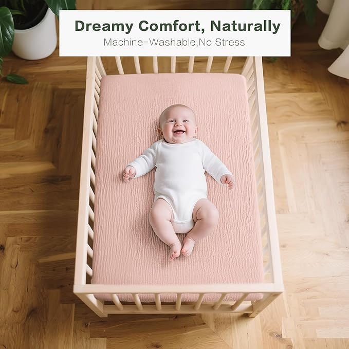 Muslin Bedside Sleeper Bassinet Fitted Sheets, 3 Pack Cotton Baby Sheet for Boys & Girls, Soft, Compatible with Baby Delight, Dream On Me, AMKE and Other Rectangle Mattress (Daisy Petal)