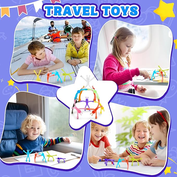 10Pcs Magnetic Bunny Men Travel Toys for Toddlers Kid Girls ADHD Quiet Airplane Travel Activities Essential Toy Magnets Rabbit Fidget Toys Adults Autism Cool Gadget for Office Desk Classroom Prizes
