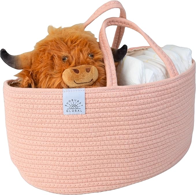 SUNBURST GLOBAL Diaper Caddy Organizer - Baby Shower Gifts - Newborn Essentials Must Haves - New Mommy Essentials - Boy or Girl Nursery Décor - Bed Caddy - Car Organizers and Storage.