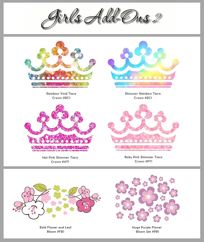 Decor Designs Decals Nursery Girls Personalized Custom Name Vinyl Wall Art Decal Sticker, Bedroom Baby and Childrens Decor, (Multiple Size Choices) (Single Name, Without Initial)