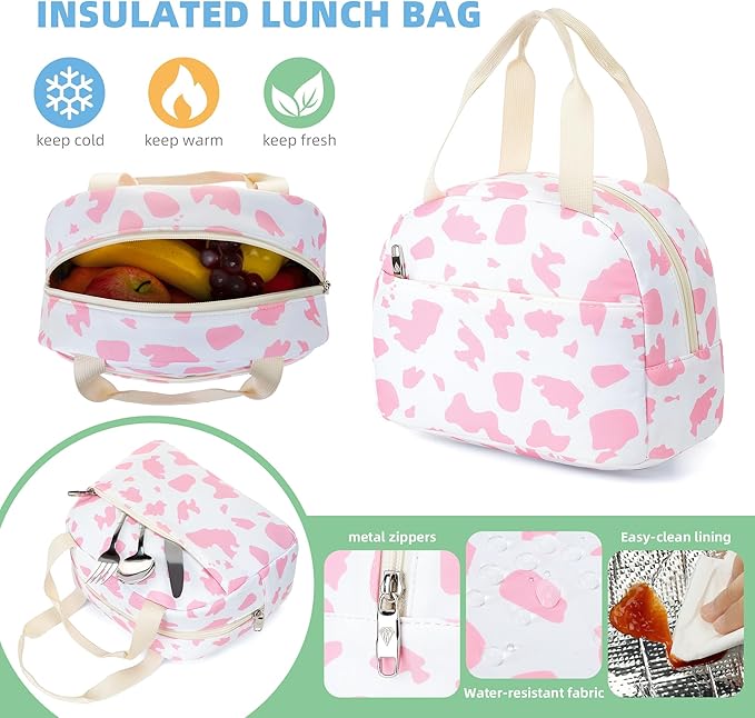 Hidds Backpack for Girls 3 PCS College School Backpacks Kids Bookbag Set with Lunch Box School Bag Daypack Teens Women