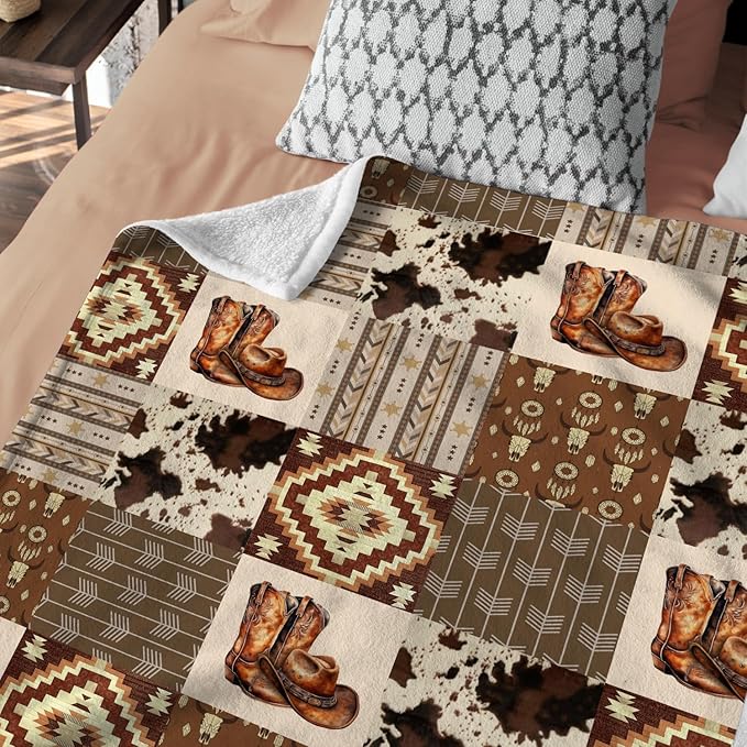 Western Blanket, Western Decor for Nursery Room, Baby Blankets for Boys Girls, Cowboy Baby Blankets, Western Baby Stuff, Soft Warm Lightweight Nursery Bed Blanket for Newborn Toddlers (05, 30x40 in)