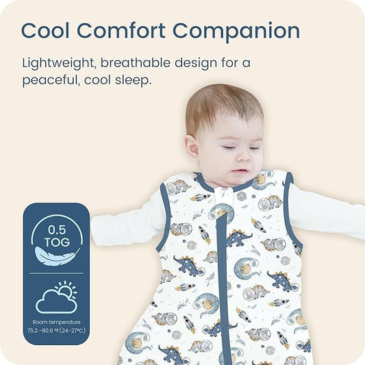 Toddler Sleep Sacks 2T-3T-4T, 0.5 TOG Light Summer Wearable Blankets, Extra Long XL Sleeping Bags, 2 Pack