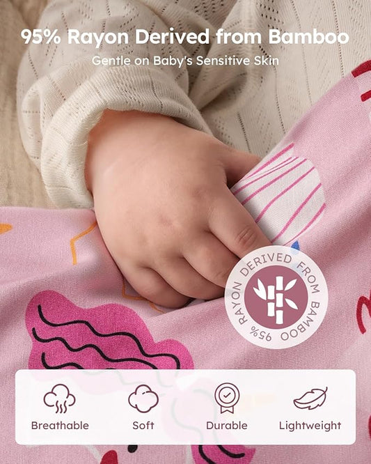 Yoofoss Rayon Made from Bamboo Baby Sleep Sack 6-12 Months 1.0 Tog Baby Wearable Blanket, Super Soft Infant Toddler Sleeping Sack 2-Way Zipper