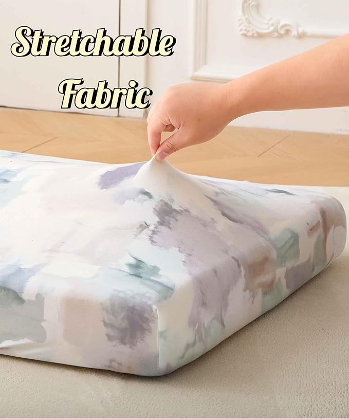 SDY Jersey Crib Sheets for Baby Boys and Girls,52”x28”x8, 2 Pack,Neutral Standard Oval/Retangle Fitted Crib Sheets for Toddler,Super Soft Breathable