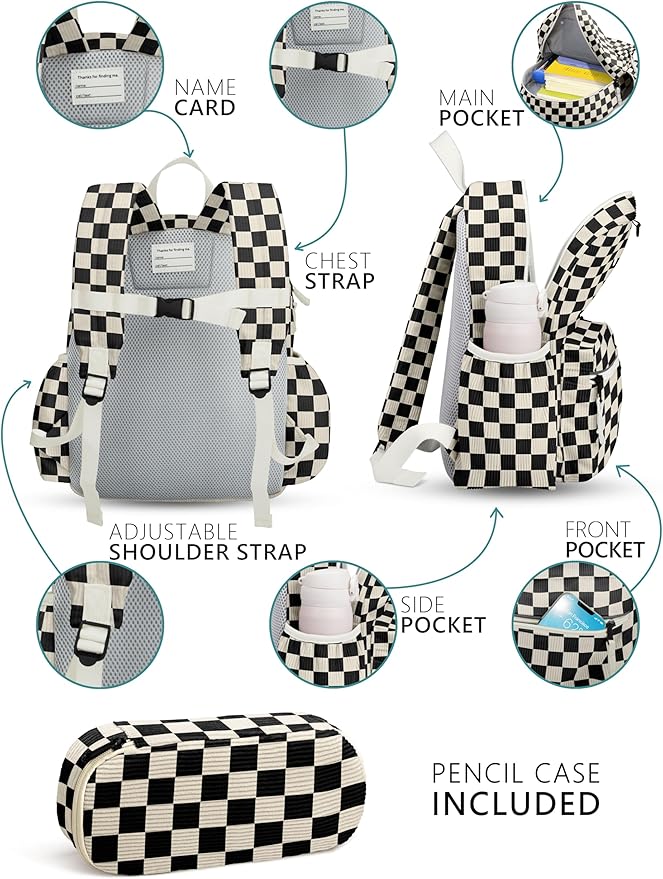 atgark Corduroy Toddler Backpack for Boys 2-5: Preschool Backpack for Boys With Pencil Case