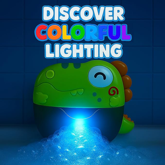Bath Bubble Machine - Bathtub Bubble Machine, Light Up Bath Toys - Bubbles Bath Maker with Lights & Music - Baby Bath Bubbles Maker for Bathtub - Strong Suction BPA Free