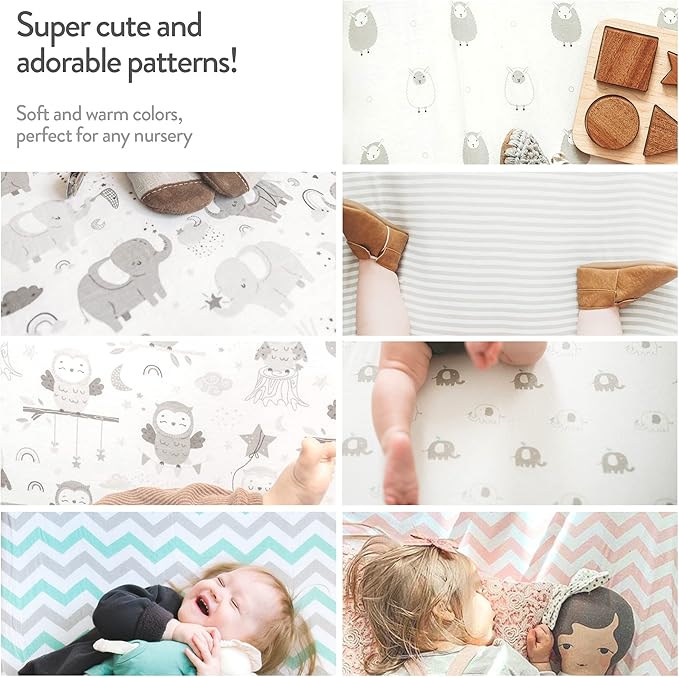 Bedside Sleeper Bassinet Sheets – Compatible with Milliard Side Sleeper – Fits 21 x 36 Mattress Without Bunching – Snuggly Soft Jersey Cotton – Grey, Mint – 2 Pack