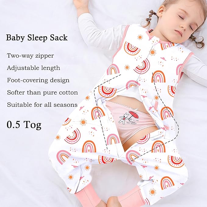 Toddler Sleep Sacks Sleep Sack 24-36 Months with legs Cozy comfy Baby Warable Blanket with 2-Way Zipper (2T-3T)