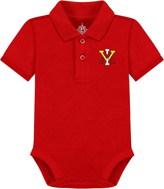 Creative Knitwear College Baby Polo Bodysuit Solid - Team Logo, Multiple Colors, for Boys & Girls (0-12 Months)