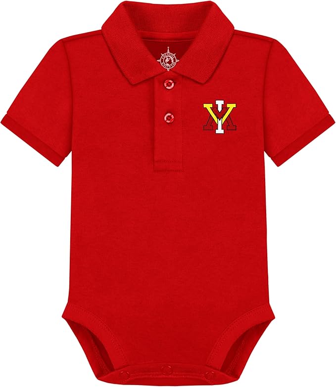 Creative Knitwear College Baby Polo Bodysuit Solid - Team Logo, Multiple Colors, for Boys & Girls (0-12 Months)