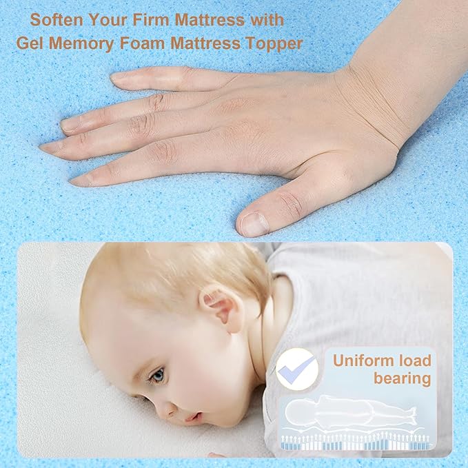 NeoBorn Baby Bassinet Mattress Pad, 32" x 16" Dual Sided Comfort Gel Memory Foam Mattress with Removable Breathable Soft Tencel Cover Fit for Dream On Me Karley Bassinet
