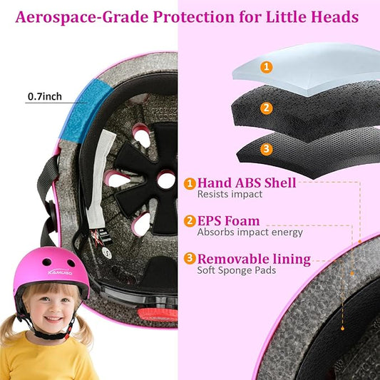 KAMUGO Kids Adjustable Helmet, Suitable for Toddler Kids Ages 2-14 Boys Girls, Multi-Sport Safety Cycling Skating Scooter Helmet