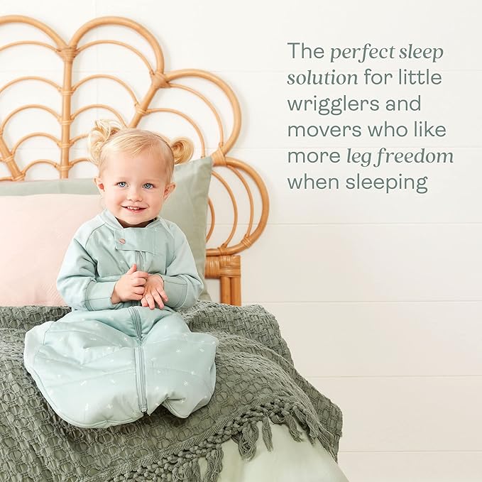 ergoPouch Sleep Suit Bag 3.5 TOG – Baby Sleep Sack & Wearable Blanket, 2-in-1 Convertible Sack to Suit with Legs for Safe Movement, Regulates Temperature Overnight, Unisex (4-6 Years, Sage)