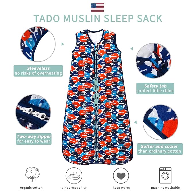 Toddler Sleep Sack, 70% Rayon from Bamboo and 30% Cotton Baby Wearable Blanket Winter 2.5 TOG Sleeping Sack Soft Warm (2-4T)