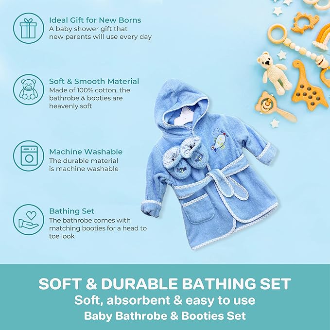 Spasilk baby-boys Bathrobe With Booties