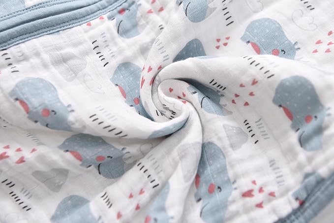 Baby Sleep Sack 12-24 M Baby Wearable Blanket 100% Organic Cotton 0.5 TOG Toddler Sleep Sack 2-Way Zipper Soft Large 4 Layers Muslin 1-2 T Rhino