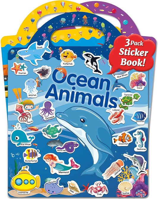 Benresive Reusable Sticker Books for Kids 2-4, Sticker Books for Toddlers 1-3 2-4, Toddler Travel Toys Activities Crafts Gifts
