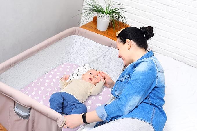 Bublo Baby 100% Organic Cotton 3 Pack and Play Sheets Fitted 38x24 – Soft Breathable Mini Crib Mattress Sheets for Baby, Portable Crib Sheets for Playpen or Travel Crib