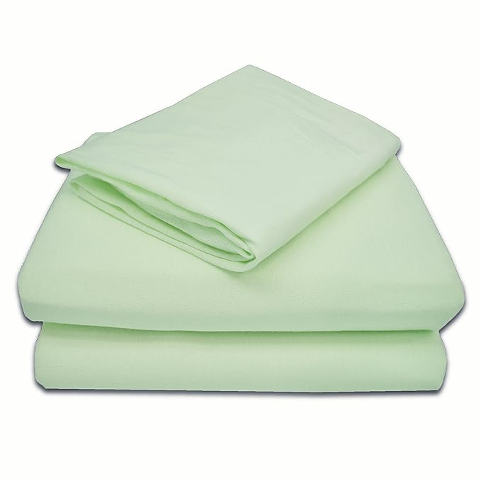 TL Care 100% Natural Cotton Jersey Knit 3-Piece Toddler Sheet Set, Celery, Soft Breathable, for Boys and Girls