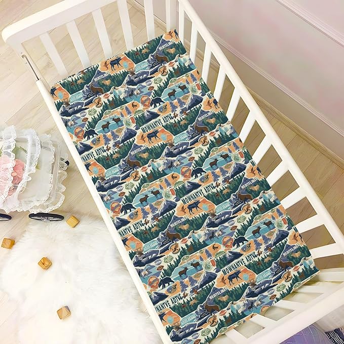 Fitted Crib Sheets for Baby Boys or Girls Soft Breathable Baby Play Yard Sheet for Standard Size Crib Mattress 52x28in Outdoor Recreation Vintage
