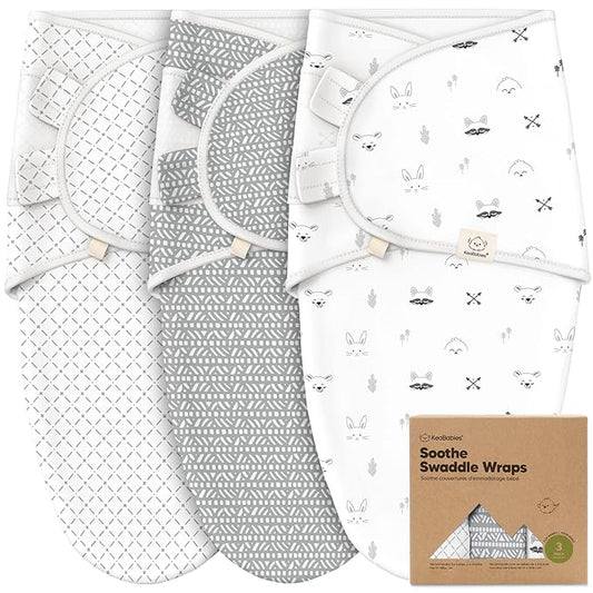 KeaBabies 3-Pack Organic Baby Swaddle Sleep Sacks - Swaddles for Newborns, Infant 3-6 Months, Baby Girls, Boys, Soft & Snug Newborn Sleep Sack, Nursery Swaddling Blankets (Nordic, L)