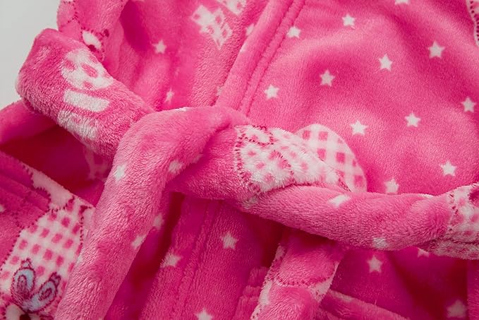 Toddler Robes Cute Pattern Bathrobe Unisex Kids Robe Baby Flannel Hoodie Pajamas Sleepwear