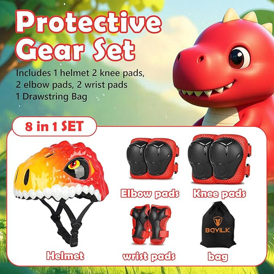 Toddler Kids Bike Helmet,3D Dinosaur Helmets for Boys Girls Infant/Baby to Children 1/2/3/4/5/6/7/8 Years Old Lightweight Adjustable Multi-Sports Bicycle Scooter Skateboard Skating Cycling