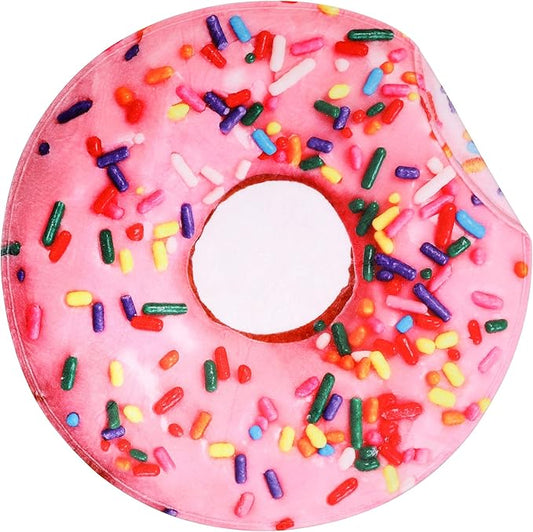 SeaRoomy Donuts Novelty Funny Flannel Round Blanket - Funny Gifts for Teens Boys and Girls