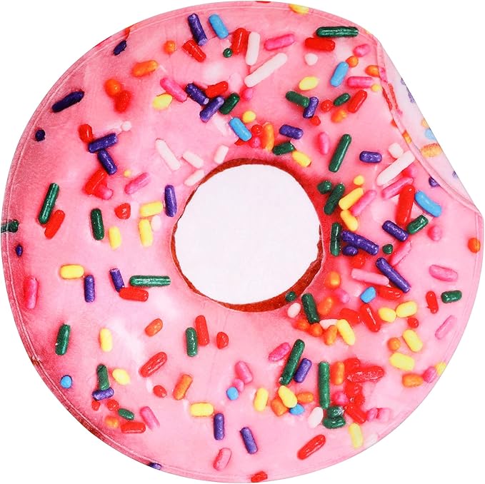 SeaRoomy Donuts Novelty Funny Flannel Round Blanket - Funny Gifts for Teens Boys and Girls