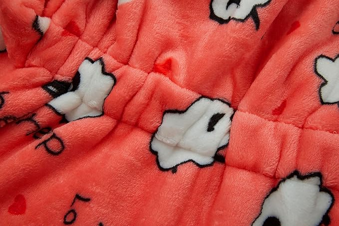Toddler Robes Cute Pattern Bathrobe Unisex Kids Robe Baby Flannel Hoodie Pajamas Sleepwear