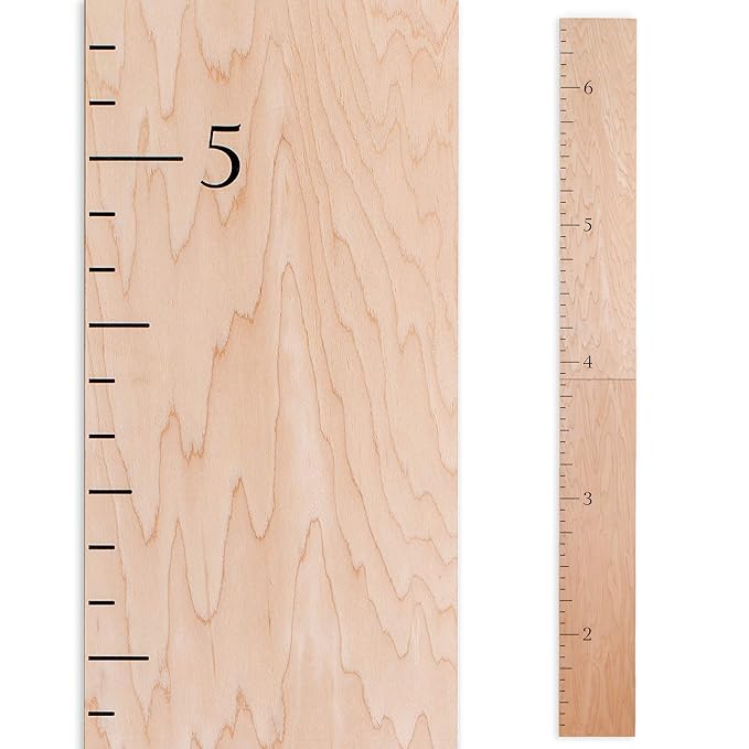HEADWATERS STUDIO Wood Growth Chart for Wall - Growth Chart Wood Growth Chart for Kids Wooden Ruler Growth Chart Child Height Wall Chart Grow Chart for Wall Kids Wall Ruler Height Chart-Modern Natural