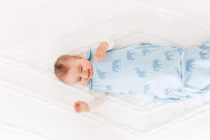 Ecolino Organic Cotton Baby Sleep Sack - 2-Way Zipper Baby Wearable Blanket - Infant to Toddler Sleeping Bag Sack - 2 Months - 2 Years - Elephants