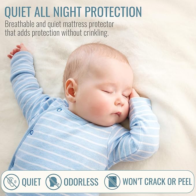 DMI Waterproof Mattress Protector, White, 36x80x6 Inch, Noiseless Plastic