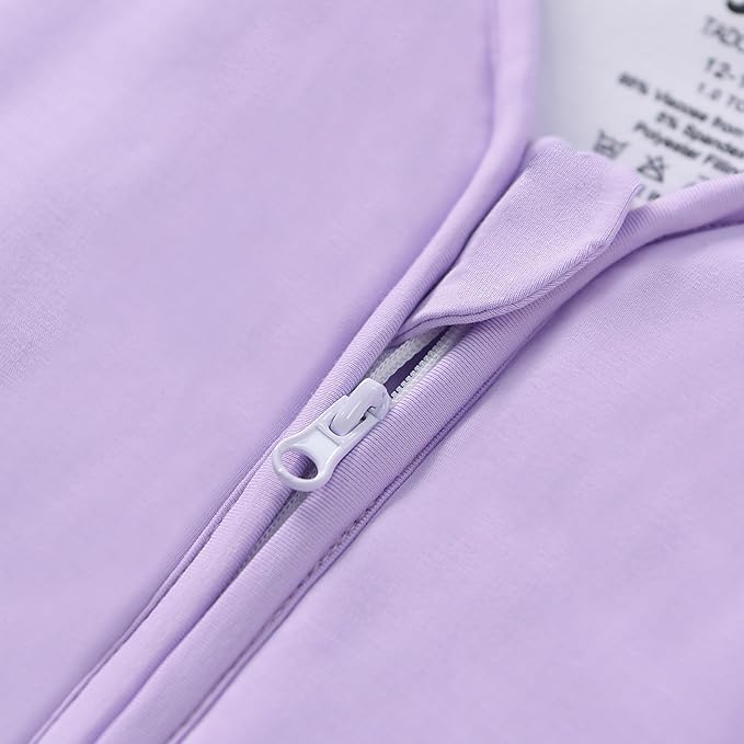 Baby/Toddler Sleep Sack with Legs, Rayon from Bamboo 95% + 5% Spandex, 1.0 TOG, 2‑Way Zipper Sleeping Bag, Walker‑Friendly 12-18M Purple