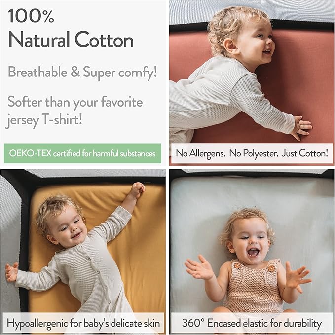 Bassinet Fitted Sheets 33x20 for Baby Beside Dreamer Bassinet & Bedside Sleeper – Snuggly Soft 100% Jersey Cotton – Pale Pink + Lilac – 2 Pack