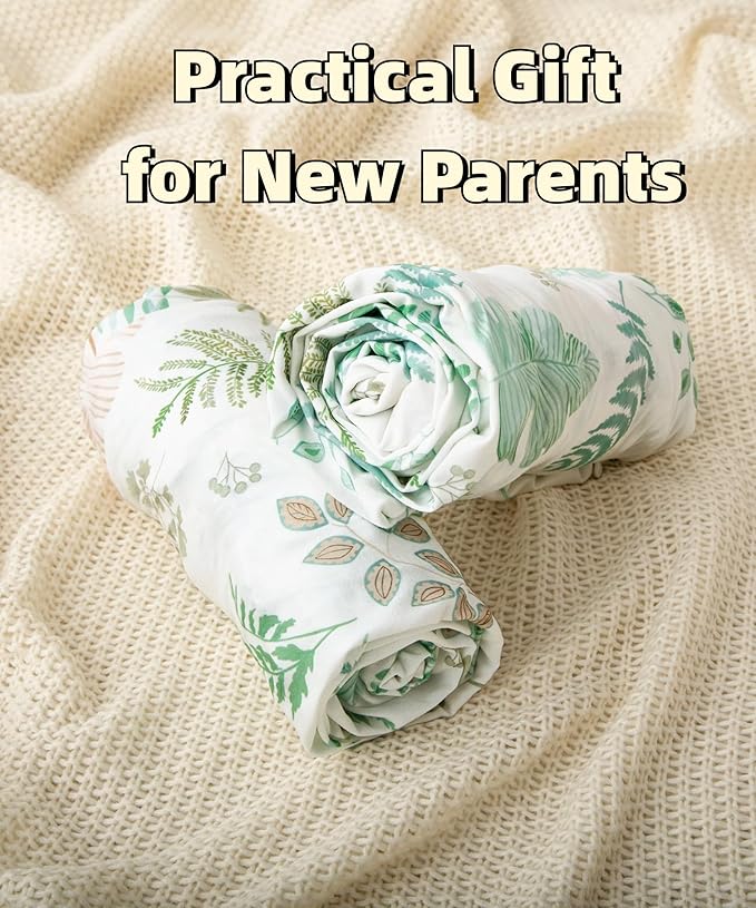 SDY Jersey Crib Sheets for Baby Boys and Girls,52"x28"X8", 2 Pack, Green Standard Oval/Retangle Crib Mattress Sheets for Toddler,Super Soft Breathable