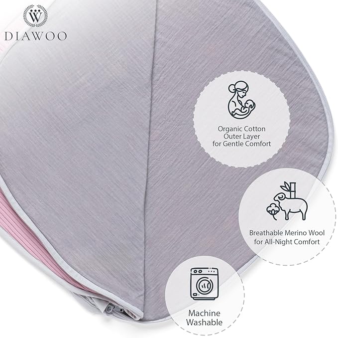 4 Season Baby Sleep Sack–Merino Wool&Organic Cotton–Adjustable Sleeping Bag (2–36 Months) with Two-Way Zipper& Belt Slot
