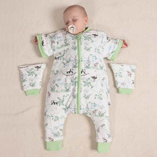 2.5 Tog Winter Sleep Sack with Feet for Baby/Toddler, Sleeping Bag with Legs & Detachable Sleeves